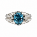 Cambodian Blue Zircon & Diamond