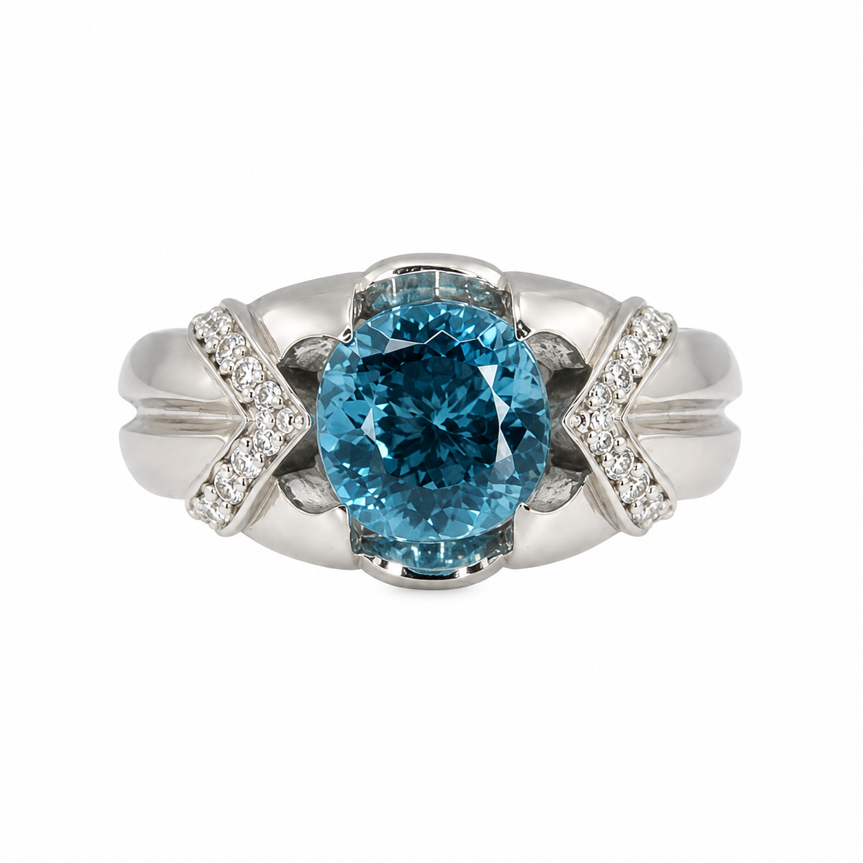Cambodian Blue Zircon & Diamond