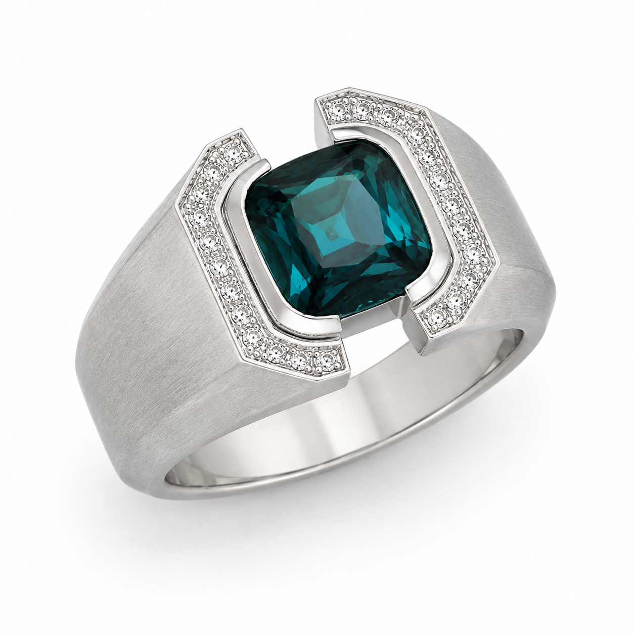 Lagoon Blue Tourmaline & Diamond