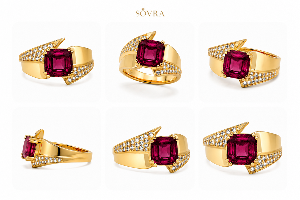 Rhodolite Garnet & Diamond