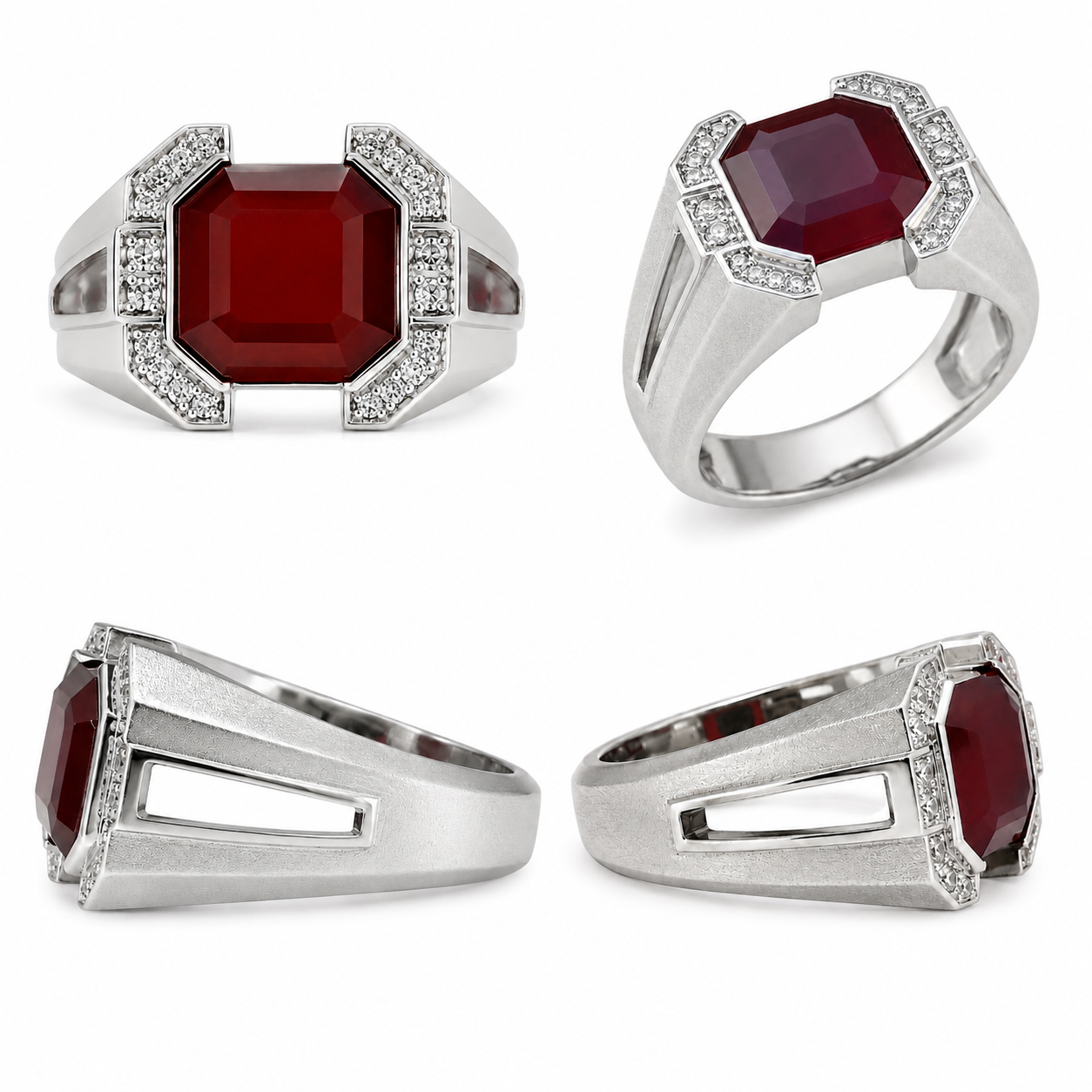 Carnelian - red chalcedony & Diamonds