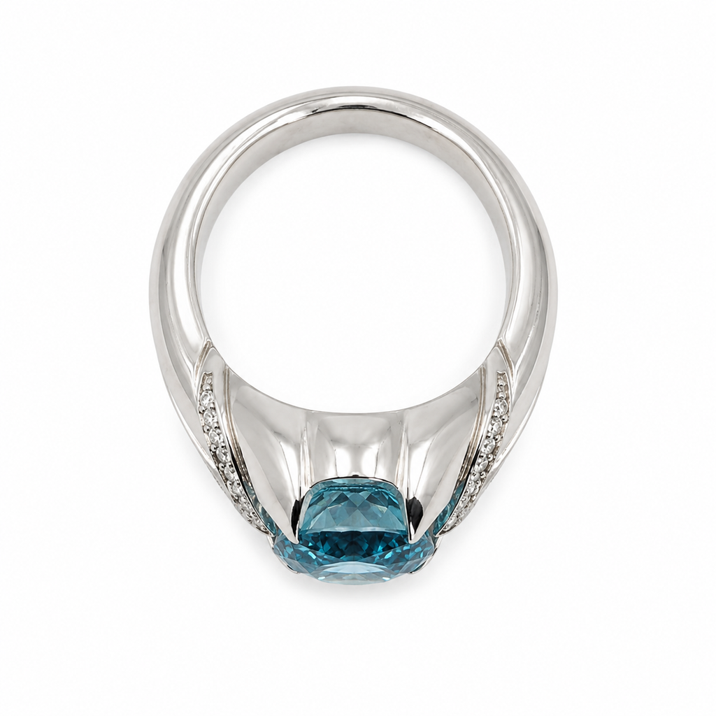 Cambodian Blue Zircon & Diamond