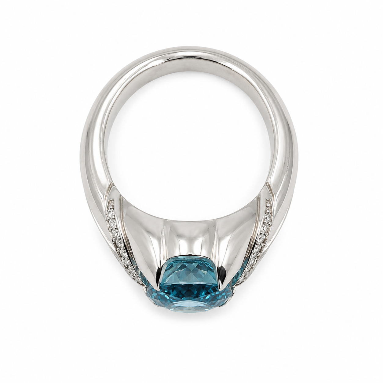Cambodian Blue Zircon & Diamond