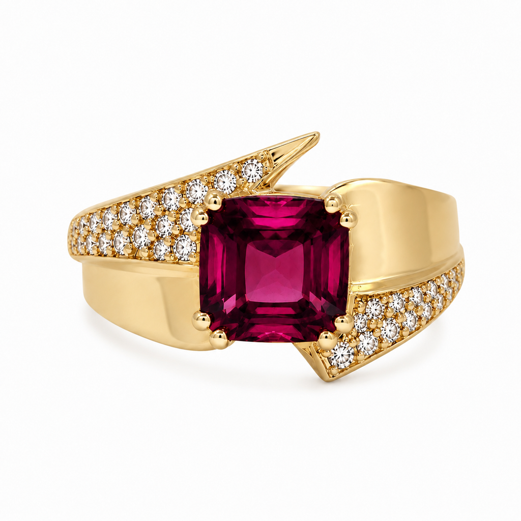 Rhodolite Garnet & Diamond