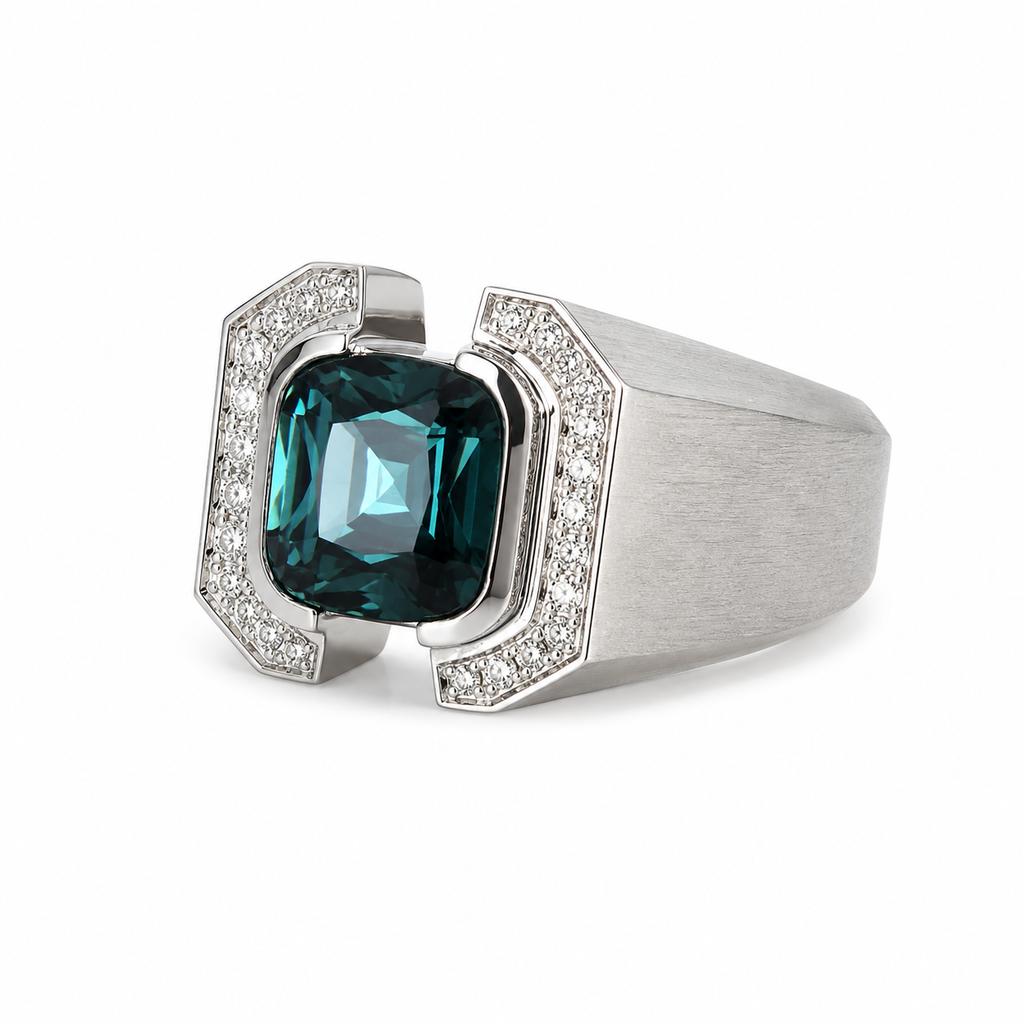Lagoon Blue Tourmaline & Diamond