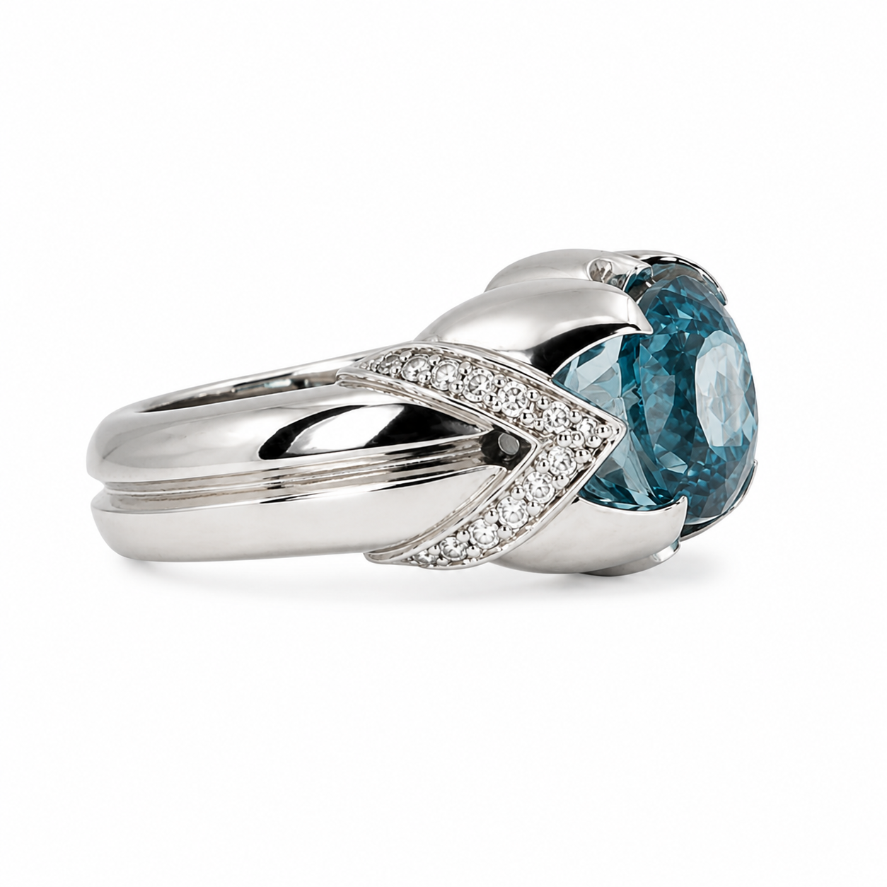 Cambodian Blue Zircon & Diamond