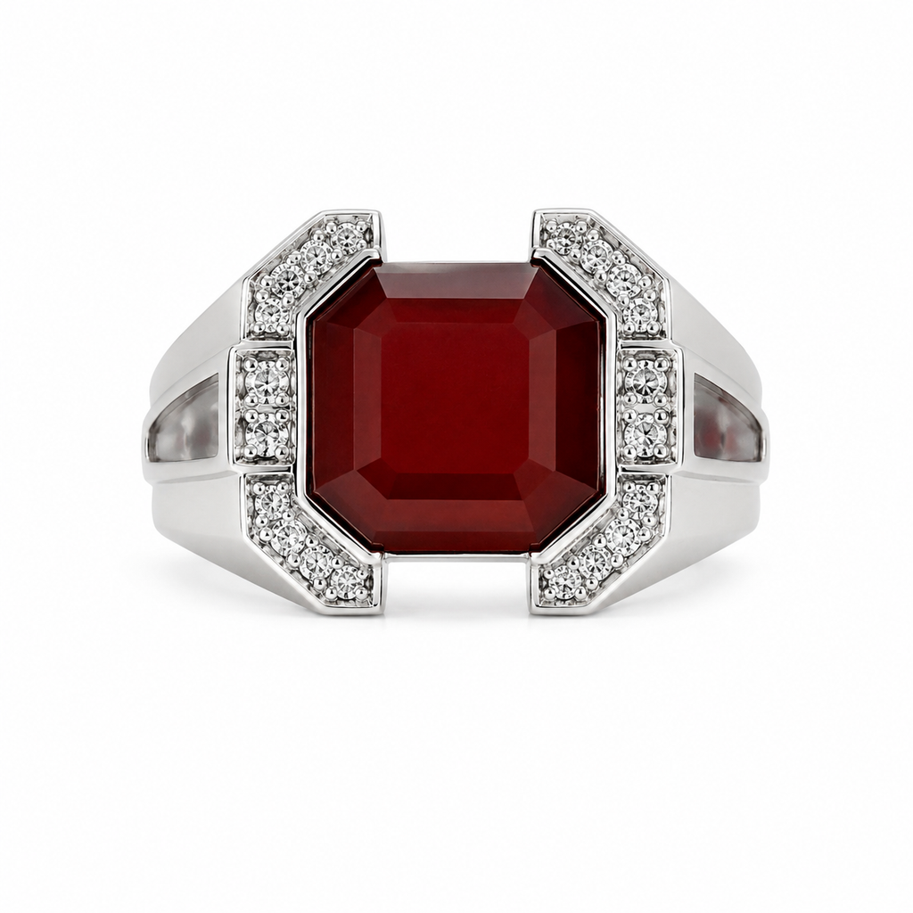 Carnelian - red chalcedony & Diamonds