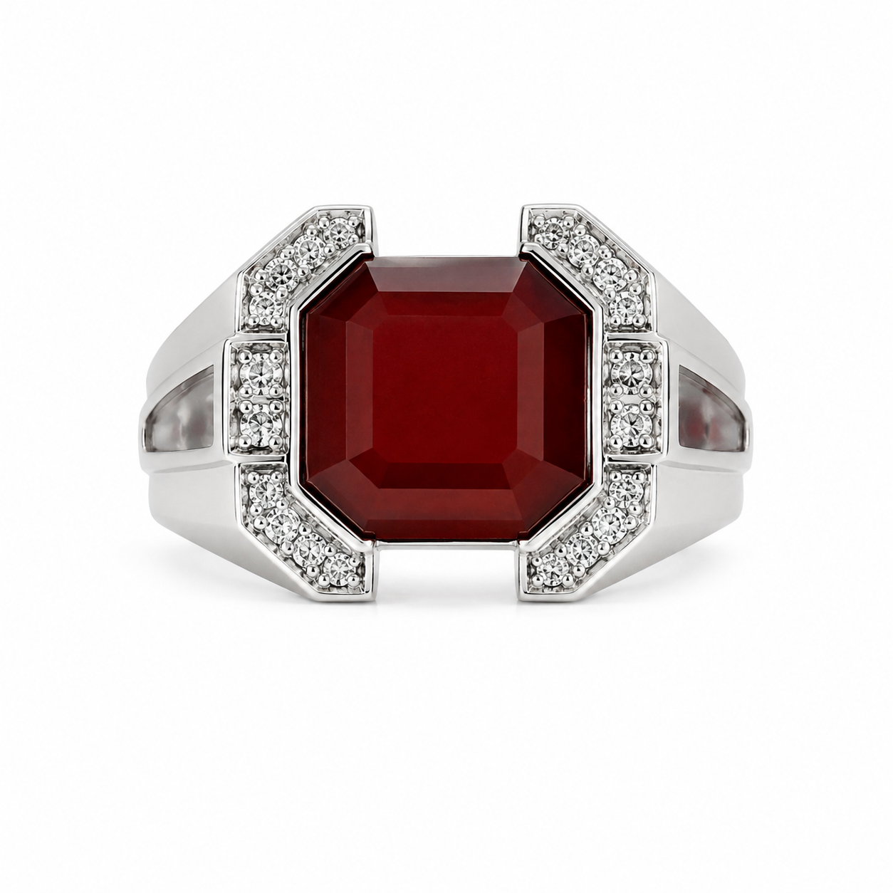 Carnelian - red chalcedony & Diamonds