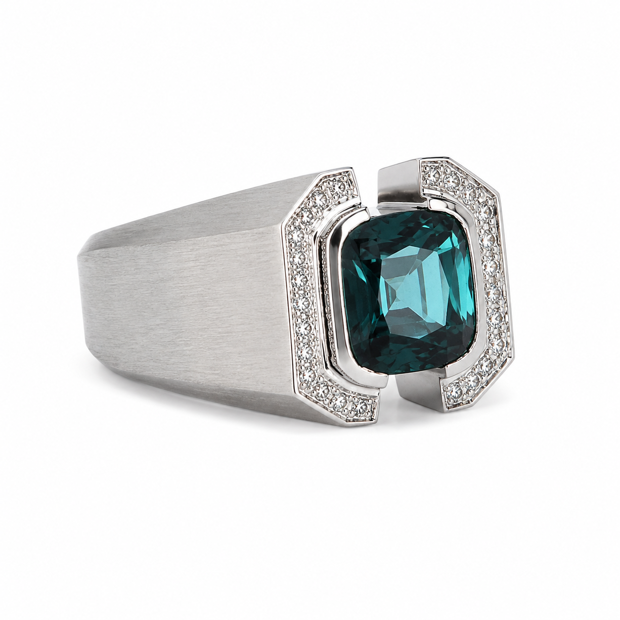 Lagoon Blue Tourmaline & Diamond