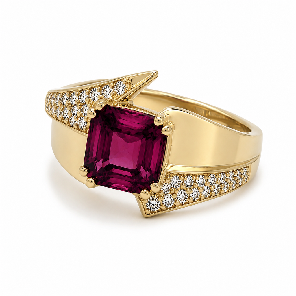 Rhodolite Garnet & Diamond