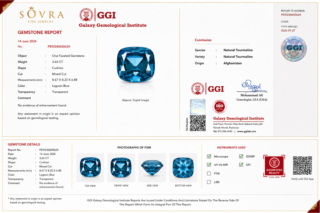 Lagoon Blue Tourmaline & Diamond