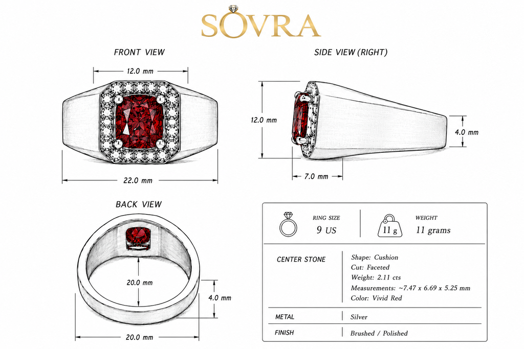 Burmese Vivid Red Spinel & Diamond