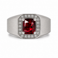 Burmese Vivid Red Spinel & Diamond