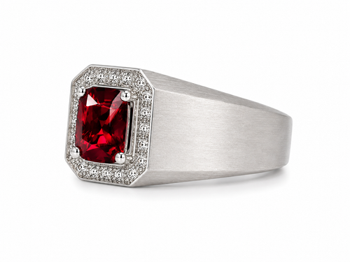 Burmese Vivid Red Spinel & Diamond