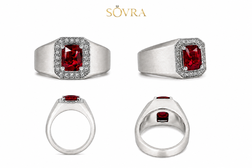 Burmese Vivid Red Spinel & Diamond