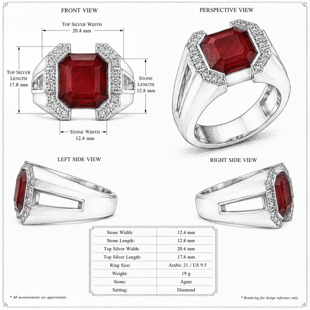 Carnelian - red chalcedony & Diamonds