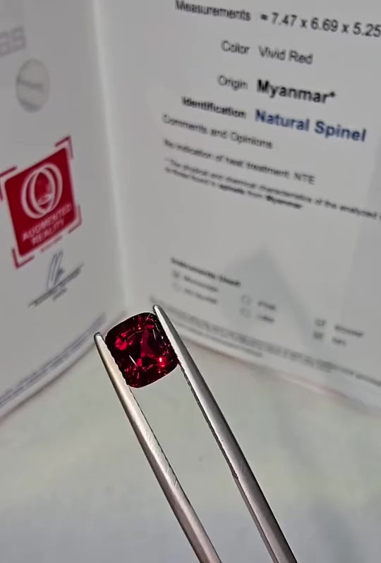 Burmese Vivid Red Spinel & Diamond